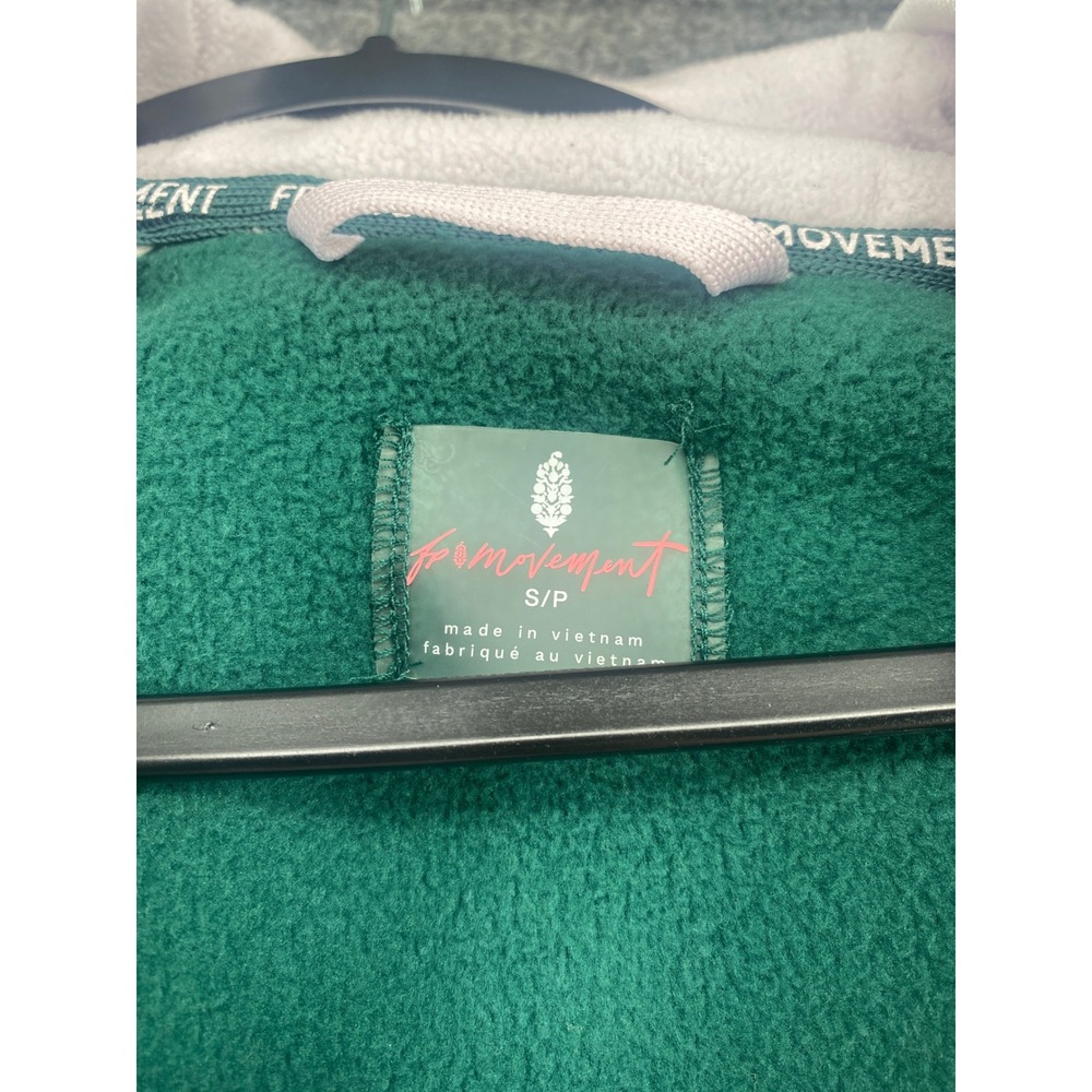 Free People FP Movement Hit The Slopes Fleece Hoodie Women S Evergreen Green NEW - Picture 7 of 11